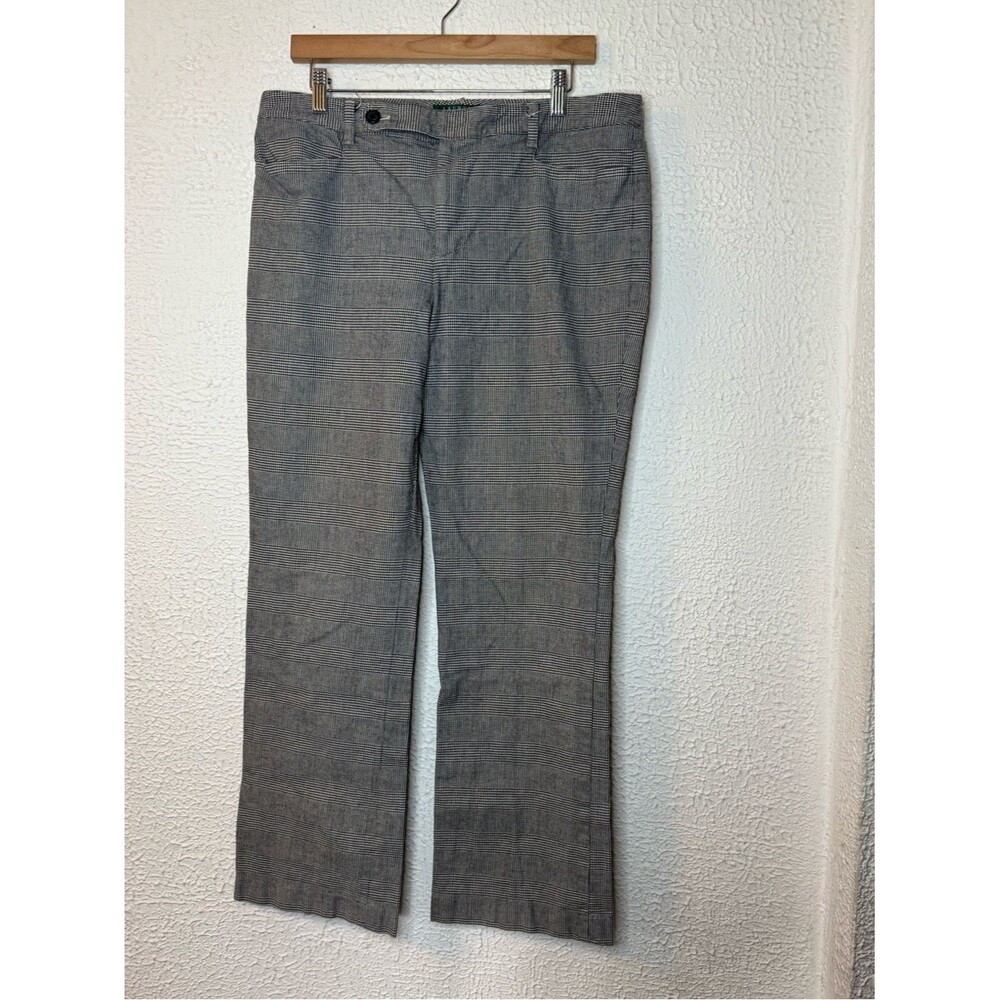Lauren Ralph Lauren Adelle Boot Cut Plaid Dress Pants Gray